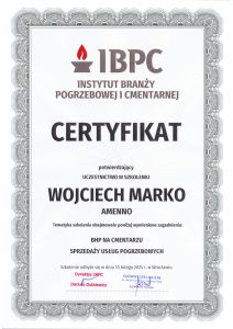 Gwarancja rzetelności i godnego pożegnania bliskich – certyfikat